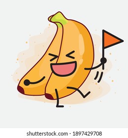 An illustration of cute banana fruit vector character