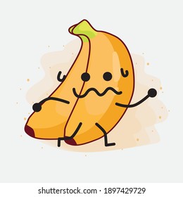 An illustration of cute banana fruit vector character