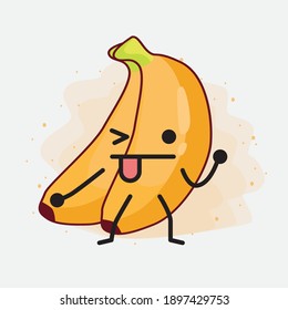 Ilustración del lindo personaje vectorial de la fruta bananera