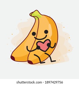 An illustration of cute banana fruit vector character