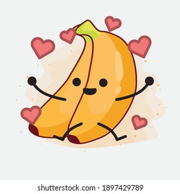 An illustration of cute banana fruit vector character
