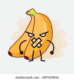 An illustration of cute banana fruit vector character