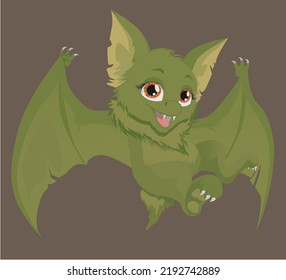 illustration of a cute bat with background