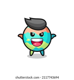 the illustration of cute bath bombs doing scare gesture , cute style design for t shirt, sticker, logo element