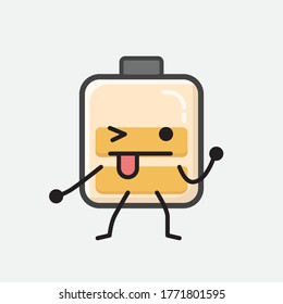 An illustration of Cute Battery Vector Character