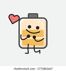 Ilustración del carácter de vector de batería de corte