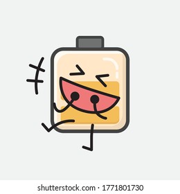 Ilustración del carácter de vector de batería de corte