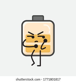 Ilustración del carácter de vector de batería de corte