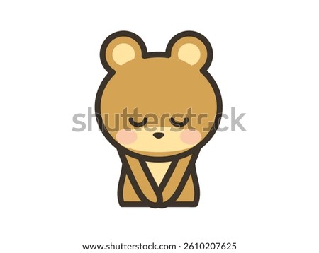 Illustration of a cute bear bowing its head and apologizing