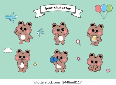 Illustration of a cute bear character