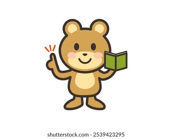 Illustration of a cute bear looking at a memo and explaining