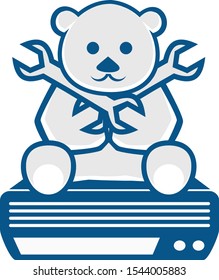 Illustration of cute bear as mechanic