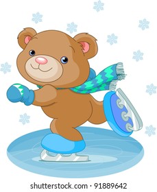 ice skating teddy bear