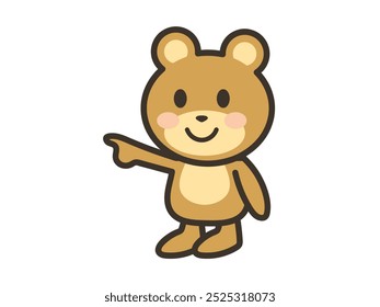 Ilustração de um urso bonito apontando