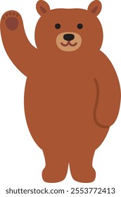 Illustration of a cute bear waving