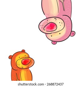 Illustration of cute bears isolated on white background