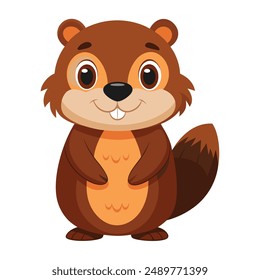 Illustration of Cute Beaver animal Isolated