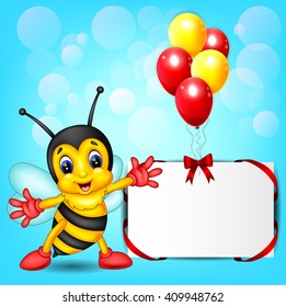illustration of cute bee cartoon