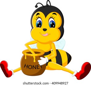 illustration of cute bee cartoon
