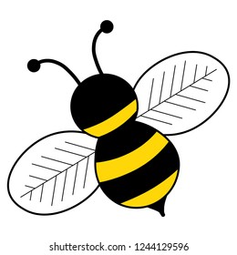 An illustration of a cute bee isolated on white background