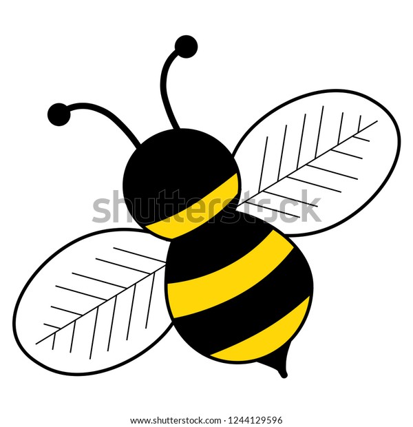 Illustration Cute Bee Isolated On White Stock Vector (Royalty Free