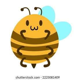 Illustration of cute bee on white background
