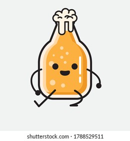Ilustración del carácter del vector de mascota de cerveza 