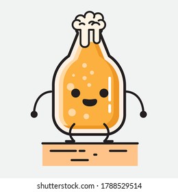 An illustration of Cute Beer Mascot Vector Character 