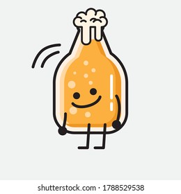An illustration of Cute Beer Mascot Vector Character 