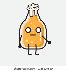 An illustration of Cute Beer Mascot Vector Character 