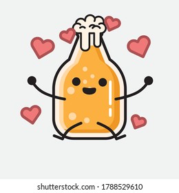 An illustration of Cute Beer Mascot Vector Character 