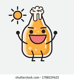 An illustration of Cute Beer Mascot Vector Character 