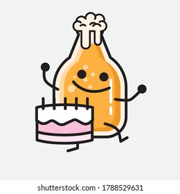 An illustration of Cute Beer Mascot Vector Character 