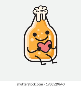 An illustration of Cute Beer Mascot Vector Character 