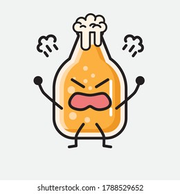 Ilustración del carácter del vector de mascota de cerveza 