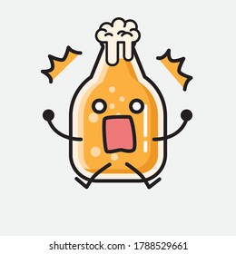 An illustration of Cute Beer Mascot Vector Character 