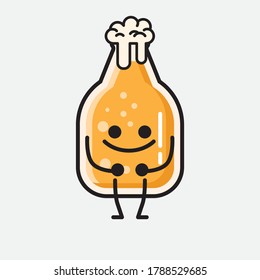 Ilustración del carácter del vector de mascota de cerveza 
