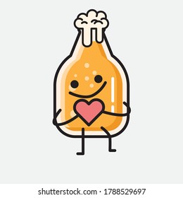 An illustration of Cute Beer Mascot Vector Character 