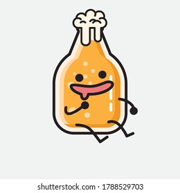 An illustration of Cute Beer Mascot Vector Character 