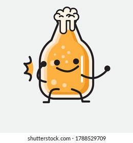 An illustration of Cute Beer Mascot Vector Character 