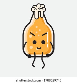An illustration of Cute Beer Mascot Vector Character 