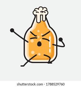 Ilustración del carácter del vector de mascota de cerveza 