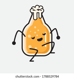 An illustration of Cute Beer Mascot Vector Character 