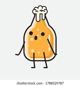 An illustration of Cute Beer Mascot Vector Character 