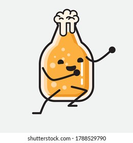 An illustration of Cute Beer Mascot Vector Character 