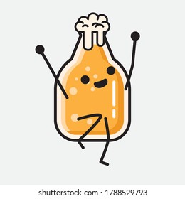 An illustration of Cute Beer Mascot Vector Character 