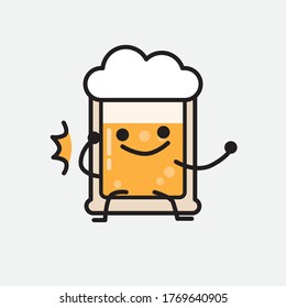 Ilustración del carácter de vector de cerveza 