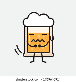An illustration of Cute Beer Vector Character 