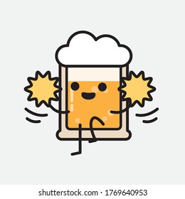 Ilustración del carácter de vector de cerveza 