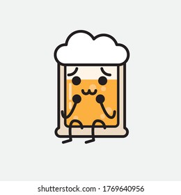 An illustration of Cute Beer Vector Character 